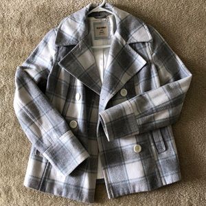 Plaid flannel pea coat from Old Navy